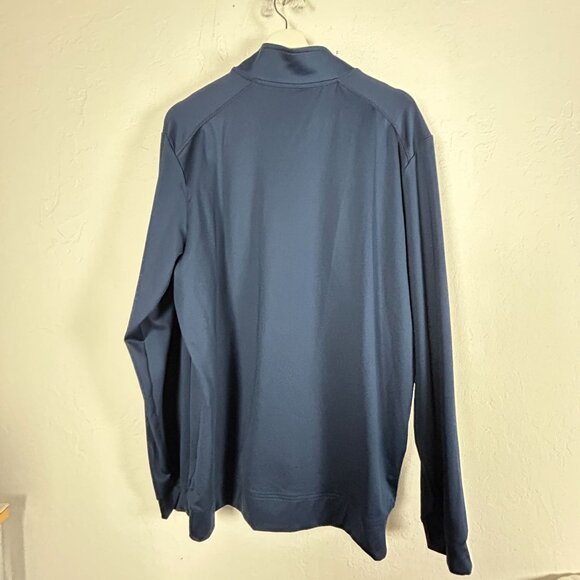 Adidas Mens Pebble Beach Golf Links Navy Blue Quarter-Zip Pullover Sweatshirt - Picture 2 of 7